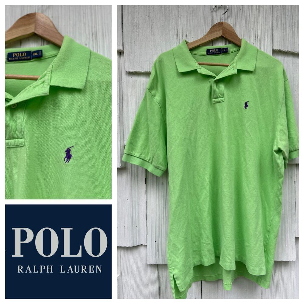 Ralph Lauren Polo Shirt Adult Extra Large Green Pony Rugby Men's Golf Men